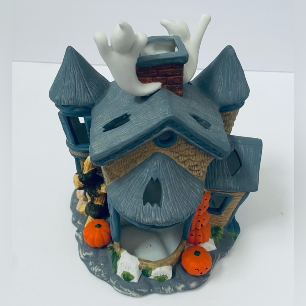 Vintage PartyLite Halloween Haunted House Ceramic Tealight Candle Holder P7311 - Picture 4 of 8